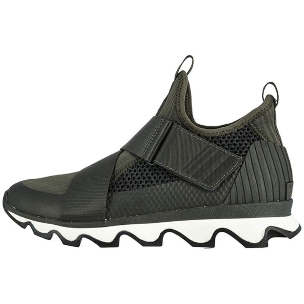 SOREL Women’s Kinetic Sneak Green Knit Outdoor Scalloped Sole 8.5 Sneakers